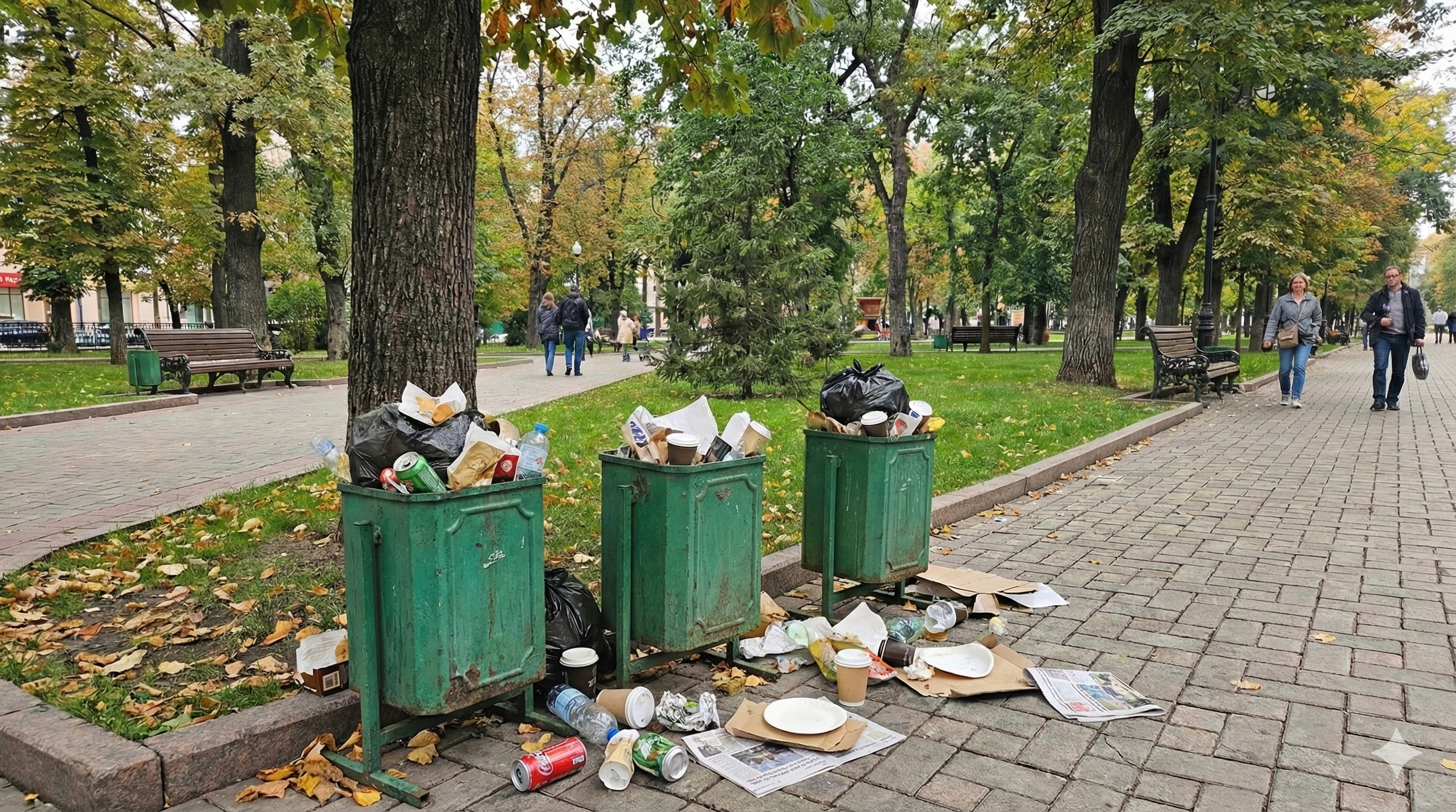 Traditional waste bins - Compost, Waste, and Recycle